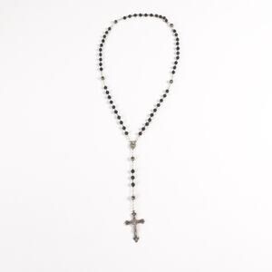 Rosary Prayer Beads Beaded Chain Link Necklace Mary Jesus Cross Crucifix Pendant